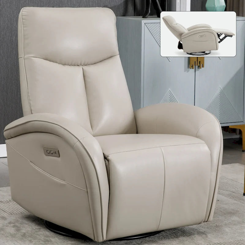 Fauteuil inclinable électrique pivotant et à bascule avec soutien lombaire, degré de pivotement max. de 270, ports USB et Type-C