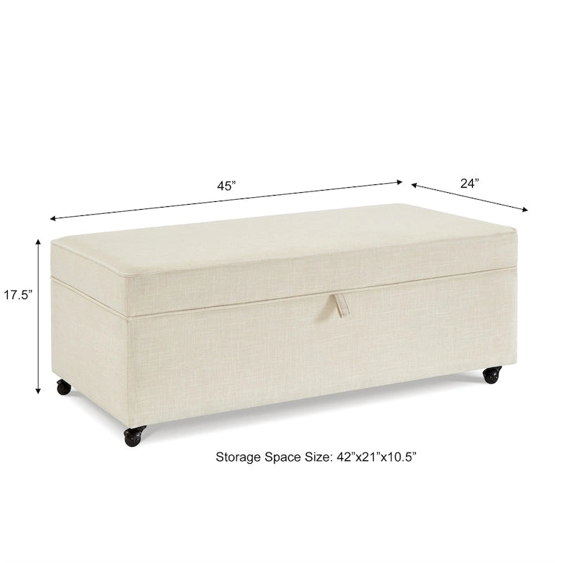 Grand pouf de rangement moderne et confortable, pouf de rangement