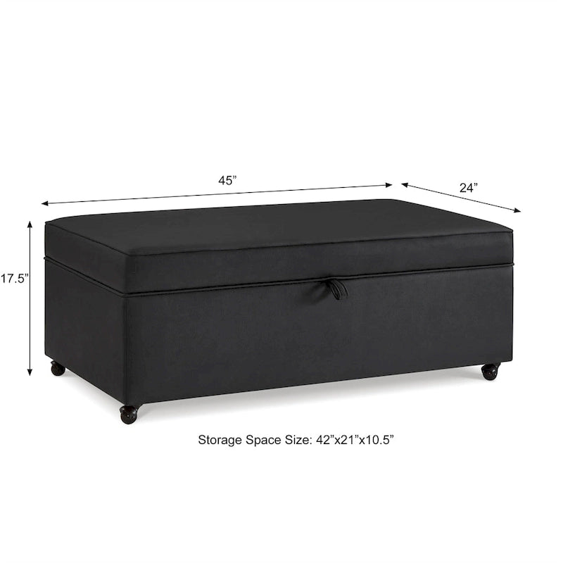Grand pouf de rangement moderne et confortable, pouf de rangement