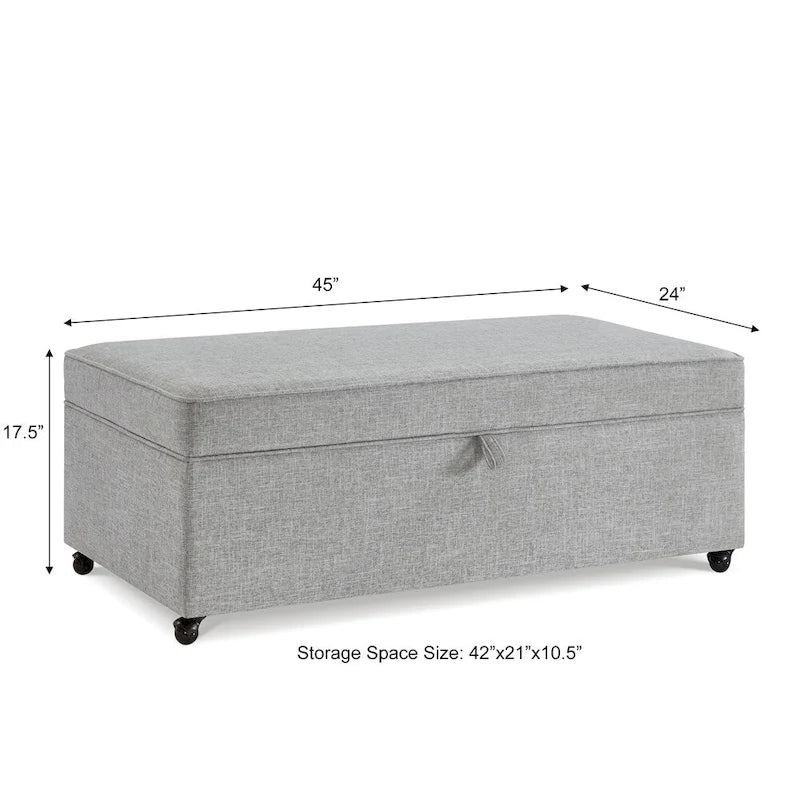 Grand pouf de rangement moderne et confortable, pouf de rangement
