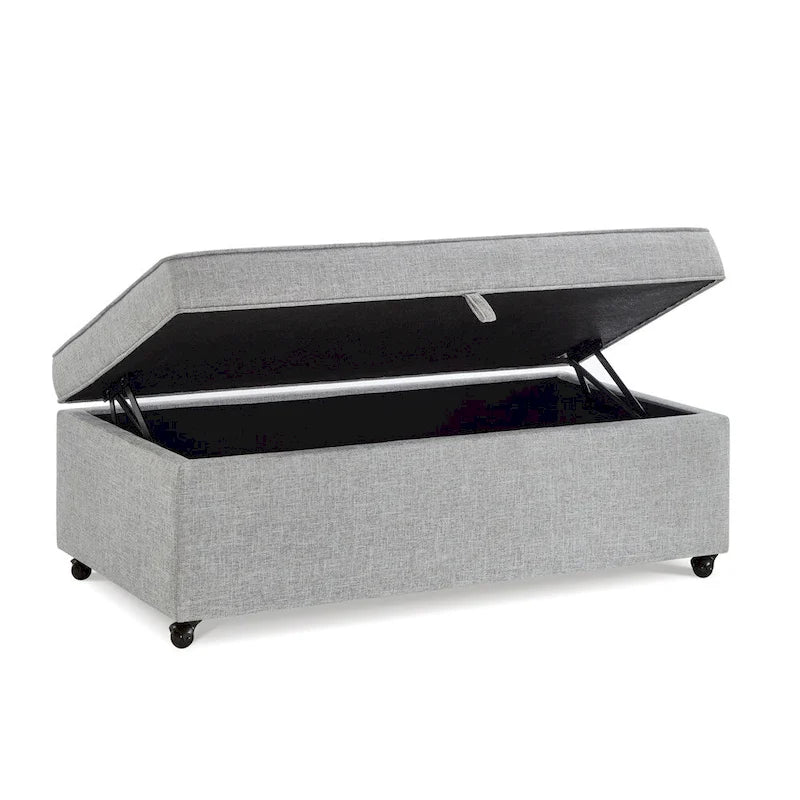 Grand pouf de rangement moderne et confortable, pouf de rangement