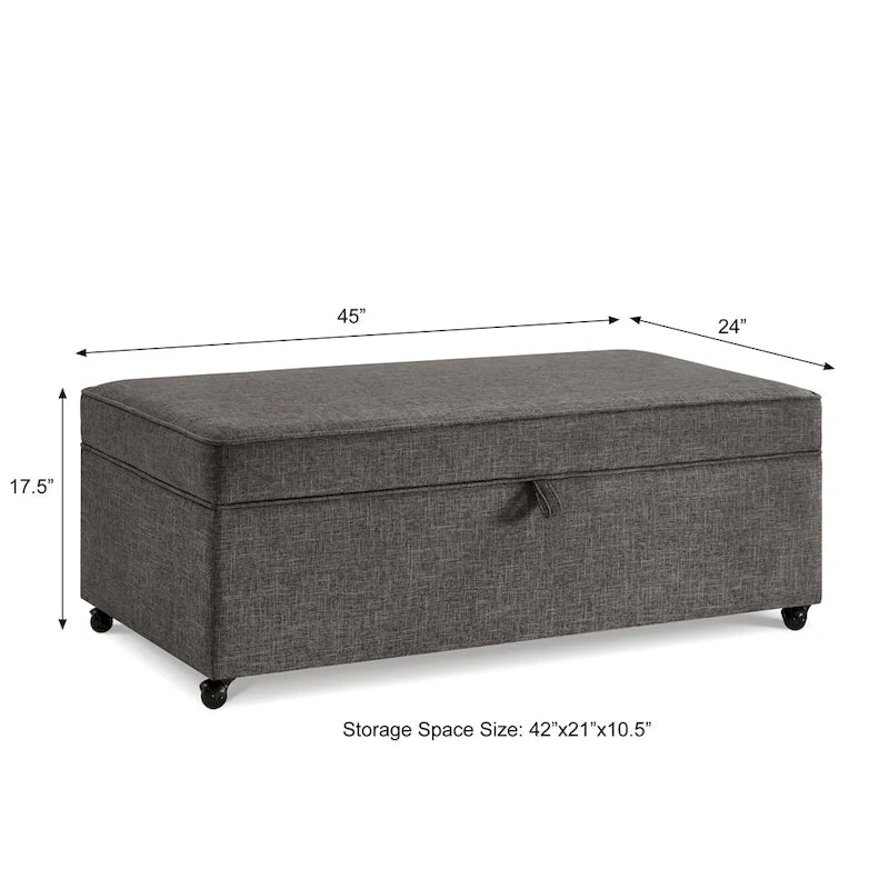 Grand pouf de rangement moderne et confortable, pouf de rangement