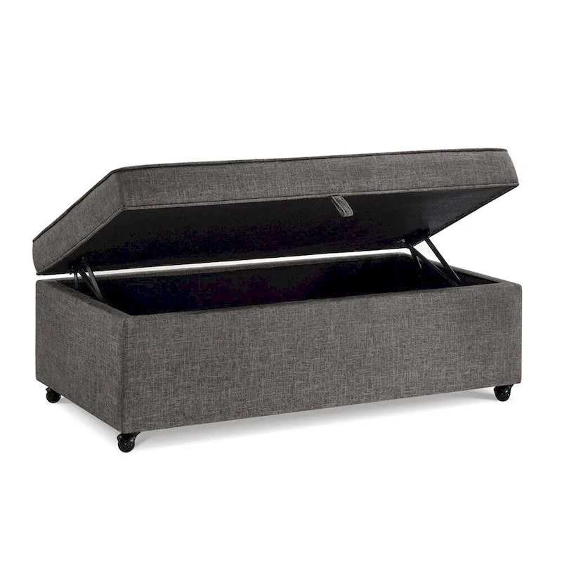 Grand pouf de rangement moderne et confortable, pouf de rangement