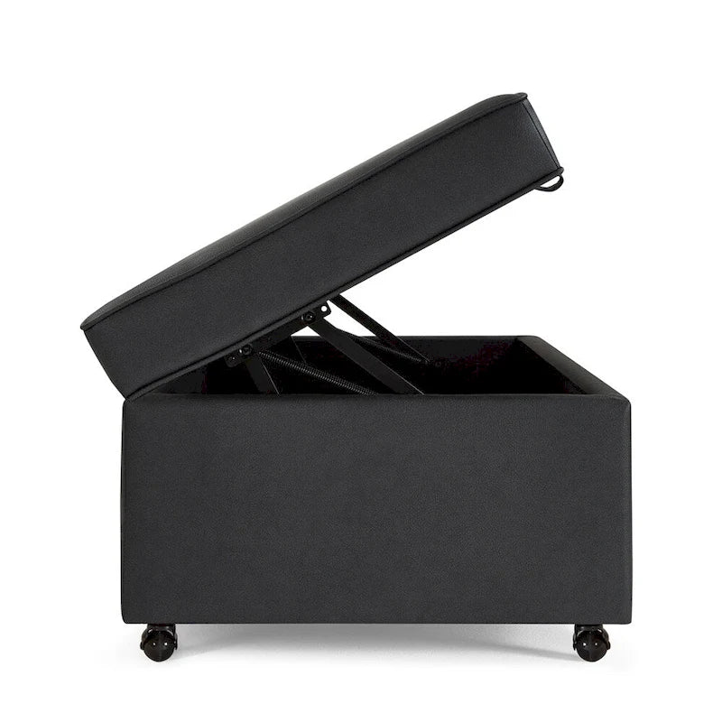 Grand pouf de rangement moderne et confortable, pouf de rangement