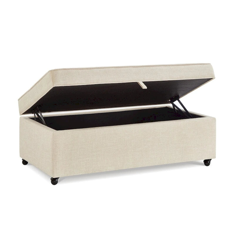 Grand pouf de rangement moderne et confortable, pouf de rangement