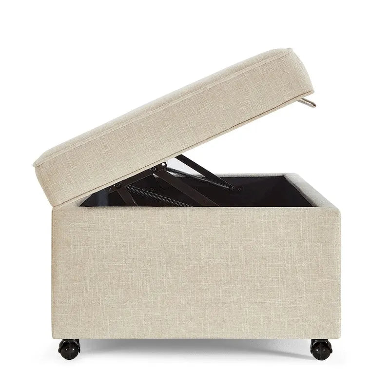 Grand pouf de rangement moderne et confortable, pouf de rangement