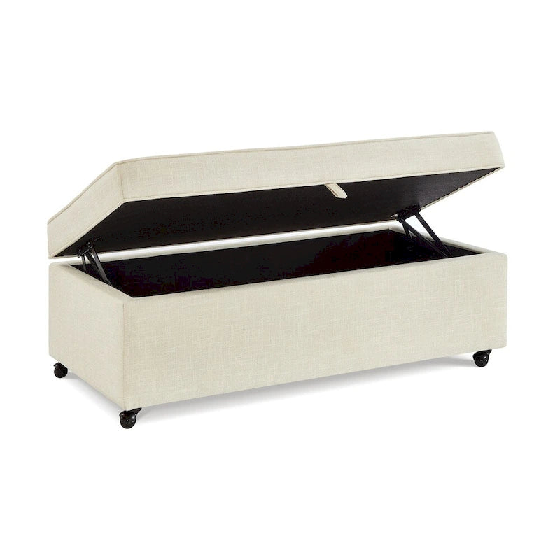 Grand pouf de rangement moderne et confortable, pouf de rangement