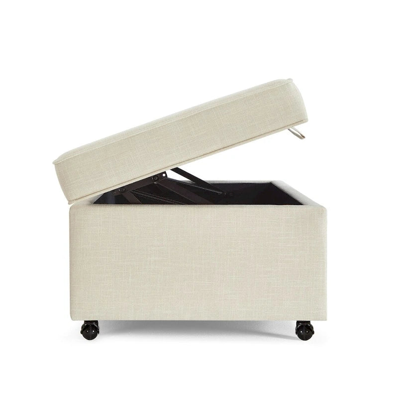Grand pouf de rangement moderne et confortable, pouf de rangement