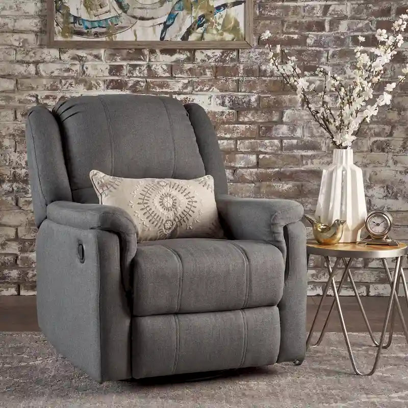 Fauteuil inclinable planeur en tissu avec pivot, fauteuil inclinable manuel