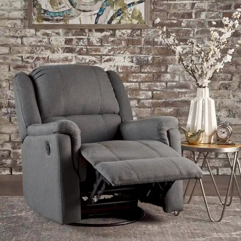 Fauteuil inclinable planeur en tissu avec pivot, fauteuil inclinable manuel