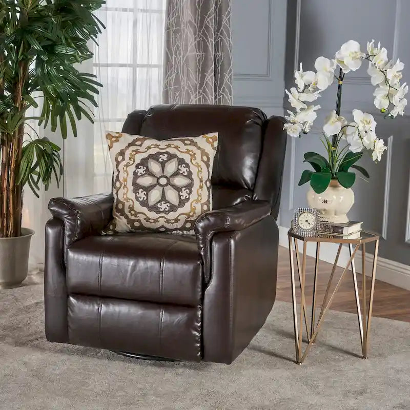 Fauteuil inclinable planeur en tissu avec pivot, fauteuil inclinable manuel