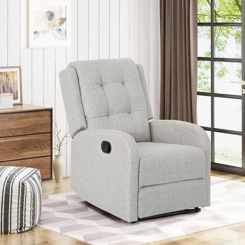 Fauteuil inclinable manuel standard de 24,75 pouces de large, Fauteuil inclinable confortable pour salon, chambre à coucher, Beige