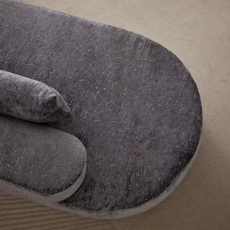 114 Canapé d'angle en chenille Cloud avec assise très profonde, 4 coussins décoratifs et conception sans assemblage
