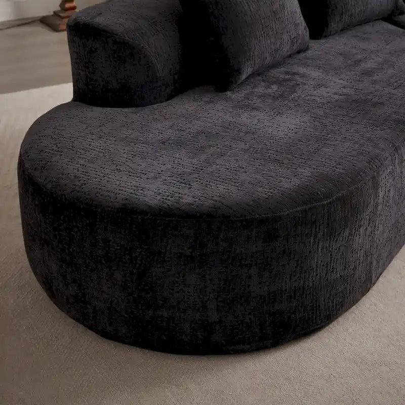 114 Canapé d'angle en chenille Cloud avec assise très profonde, 4 coussins décoratifs et conception sans assemblage