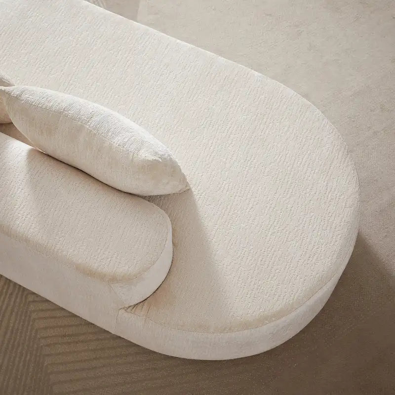 114 Canapé d'angle en chenille Cloud avec assise très profonde, 4 coussins décoratifs et conception sans assemblage