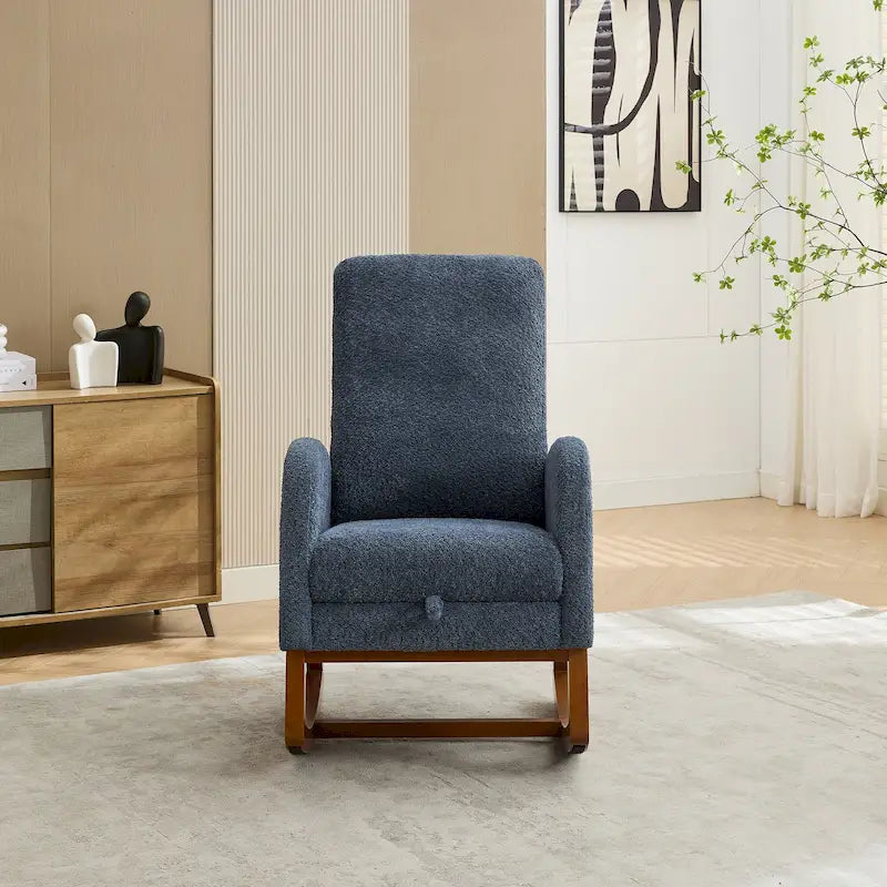 Fauteuil à bascule d'appoint pour salon avec repose-pieds rétractable