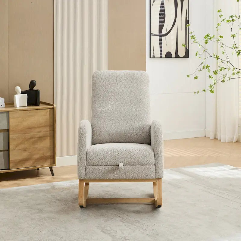 Fauteuil à bascule d'appoint pour salon avec repose-pieds rétractable