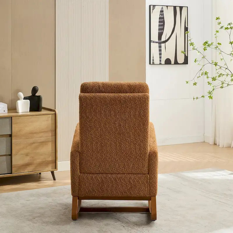 Fauteuil à bascule d'appoint pour salon avec repose-pieds rétractable