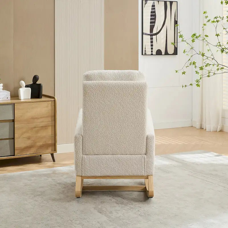 Fauteuil à bascule d'appoint pour salon avec repose-pieds rétractable