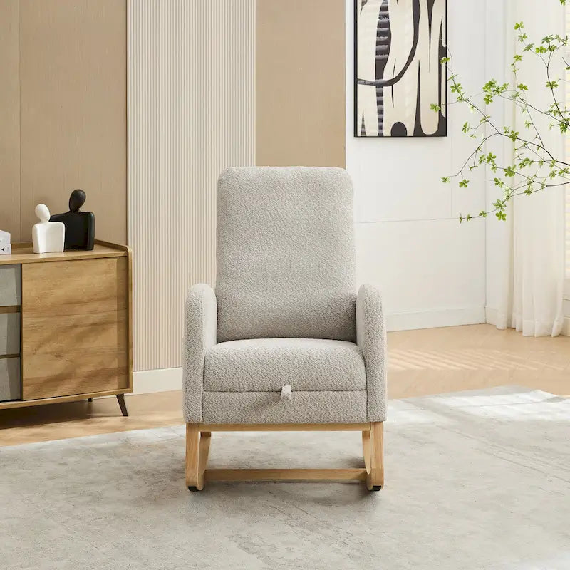 Fauteuil à bascule d'appoint pour salon avec repose-pieds rétractable