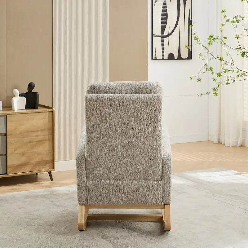 Fauteuil à bascule d'appoint pour salon avec repose-pieds rétractable