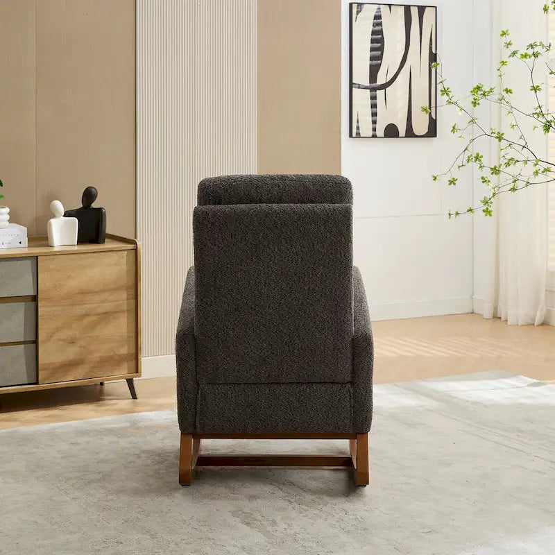 Fauteuil à bascule d'appoint pour salon avec repose-pieds rétractable