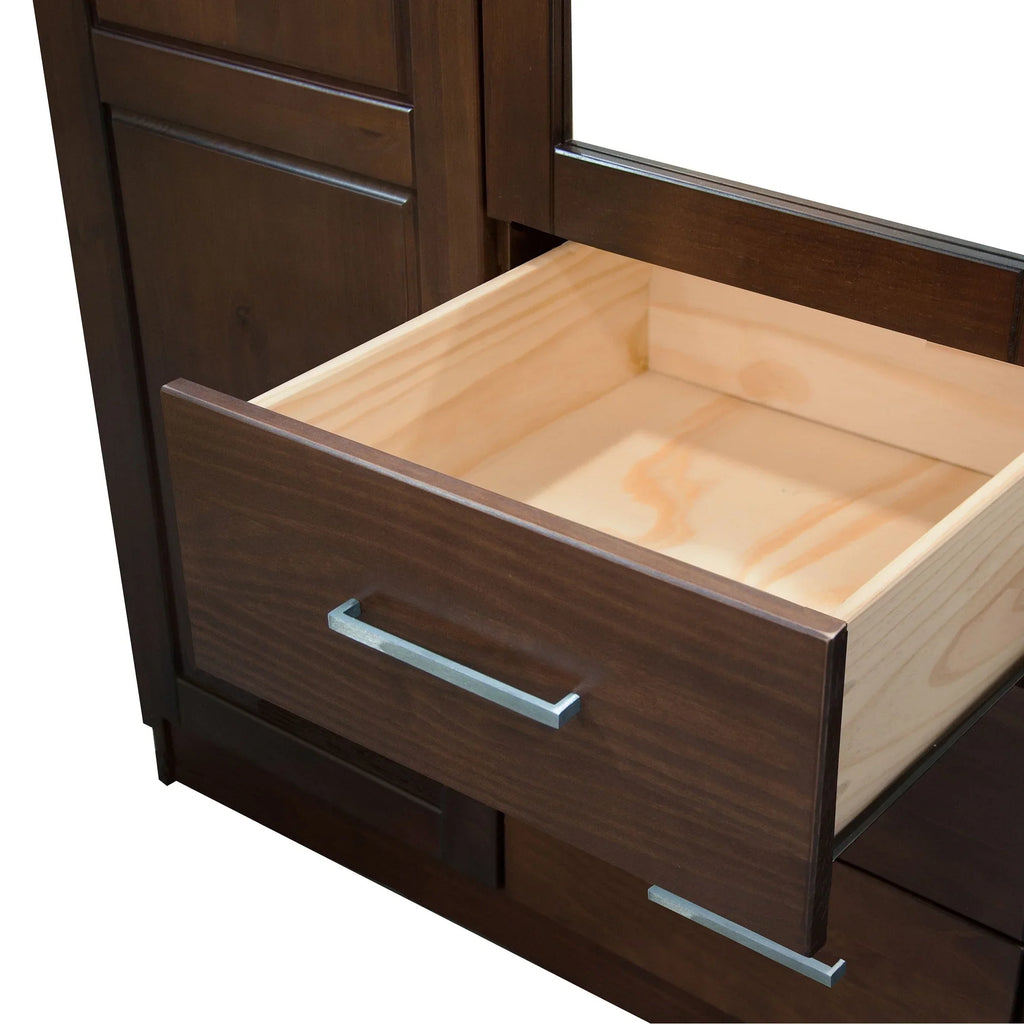 Armoire Palace Imports Cosmo à 3 portes en bois massif à 100 %, avec portes en bois massif ou miroirs