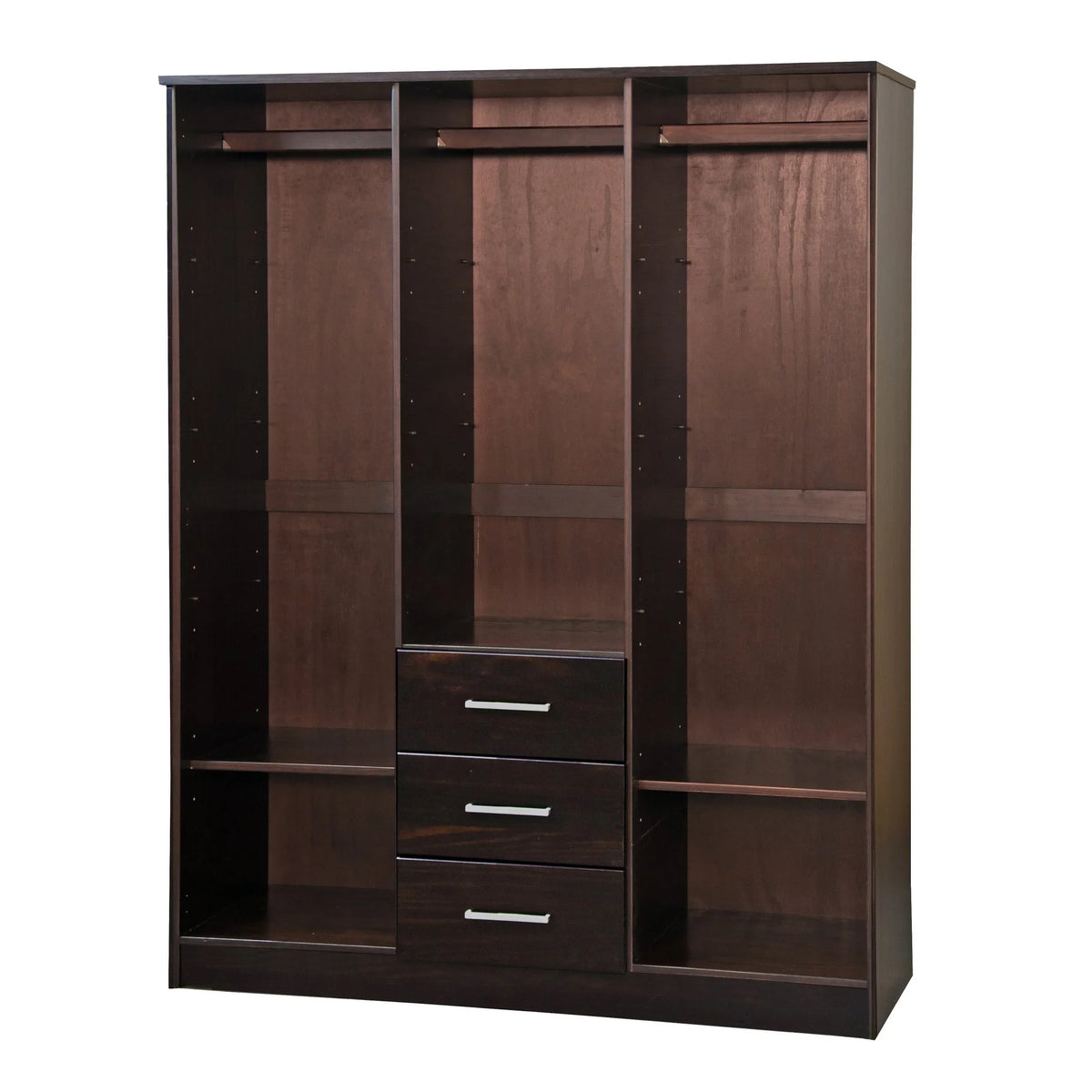 Armoire Palace Imports Cosmo à 3 portes en bois massif à 100 %, avec portes en bois massif ou miroirs