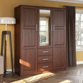 Armoire Palace Imports Cosmo à 3 portes en bois massif à 100 %, avec portes en bois massif ou miroirs