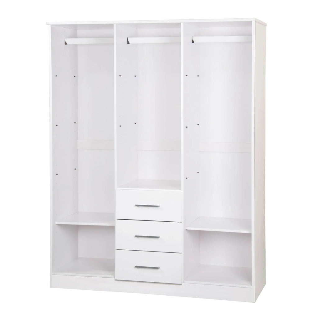 Armoire Palace Imports Cosmo à 3 portes en bois massif à 100 %, avec portes en bois massif ou miroirs