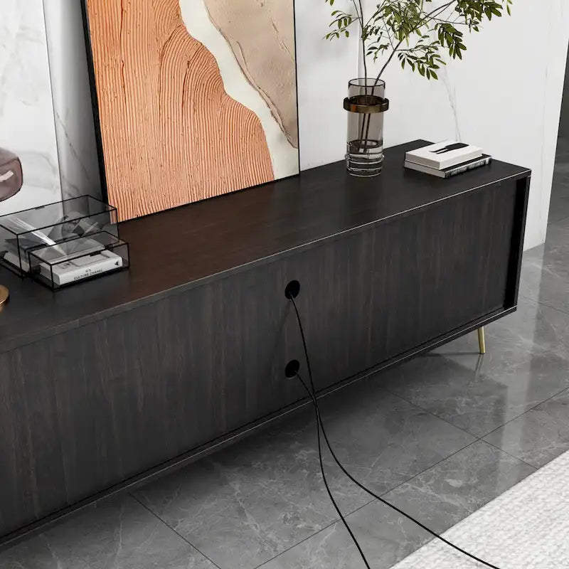 Meuble TV pour téléviseurs jusqu'à 73 po (brun/blanc)