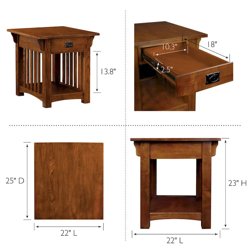 Table d'appoint de transition à 1 tiroir