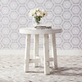 Modern Farmhouse Flea Market White Splay Leg Round End Table