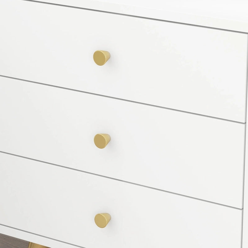Table d'appoint haute de 21,2 pouces avec pieds en métal blanc pour canapé ou table de chevet