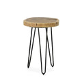 Table d'appoint à bord naturel – Plateau naturel – Base noire