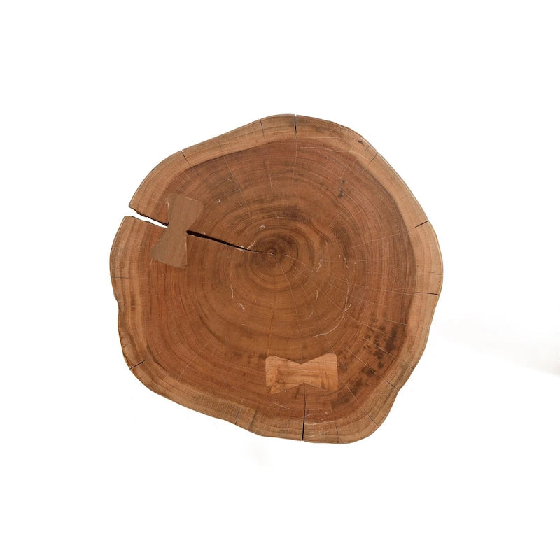 Table d'appoint à bord naturel – Plateau naturel – Base noire