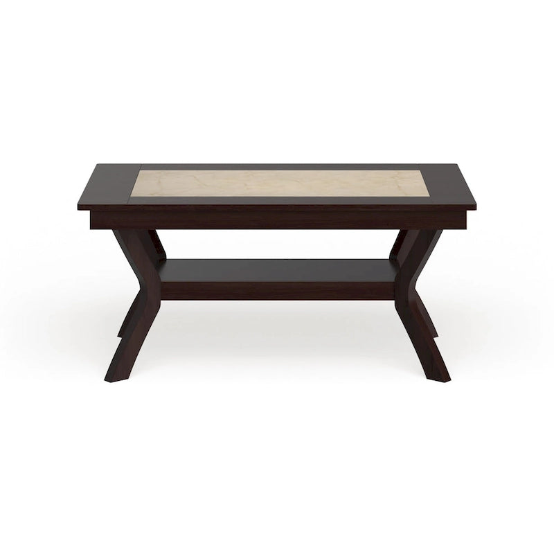 Table à manger en bois de 64 pouces avec étagère