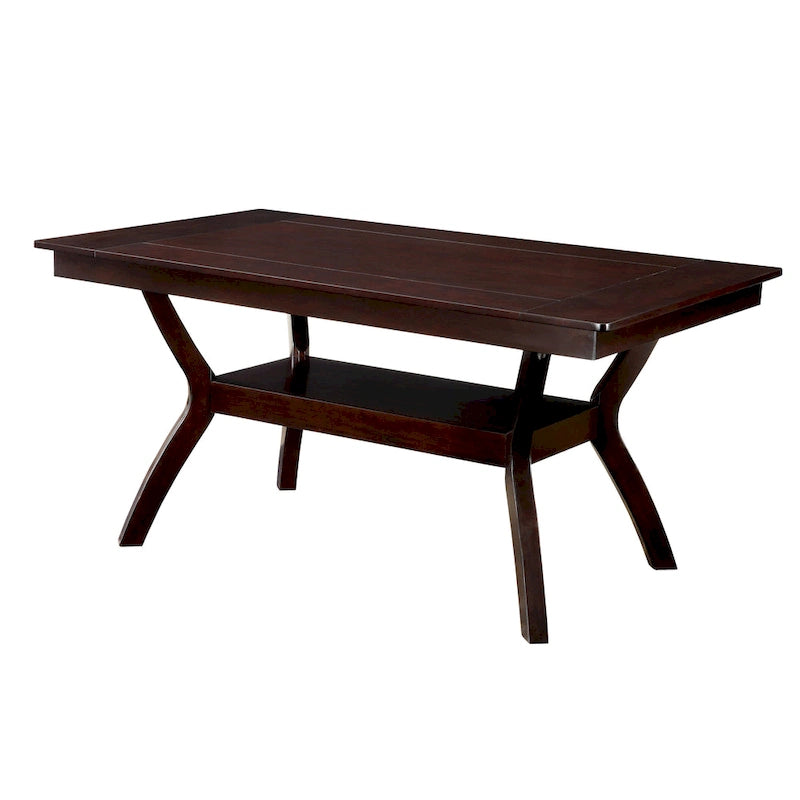 Table à manger en bois de 64 pouces avec étagère
