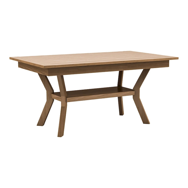 Table à manger en bois de 64 pouces avec étagère