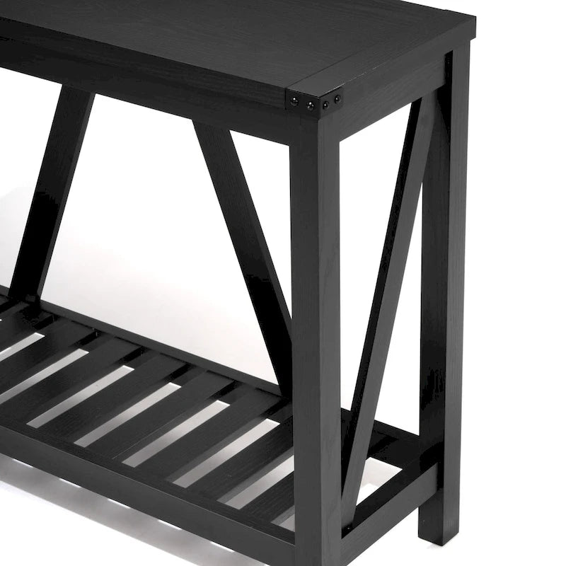 Table console d'entrée A-frame Table basse longue avec étagère – 114,99 cm L x 35,51 cm l x 80,98 cm H