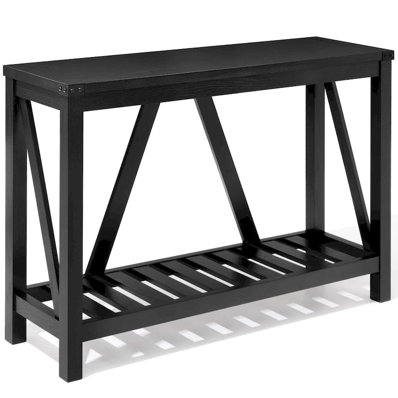 Table console d'entrée A-frame Table basse longue avec étagère – 114,99 cm L x 35,51 cm l x 80,98 cm H