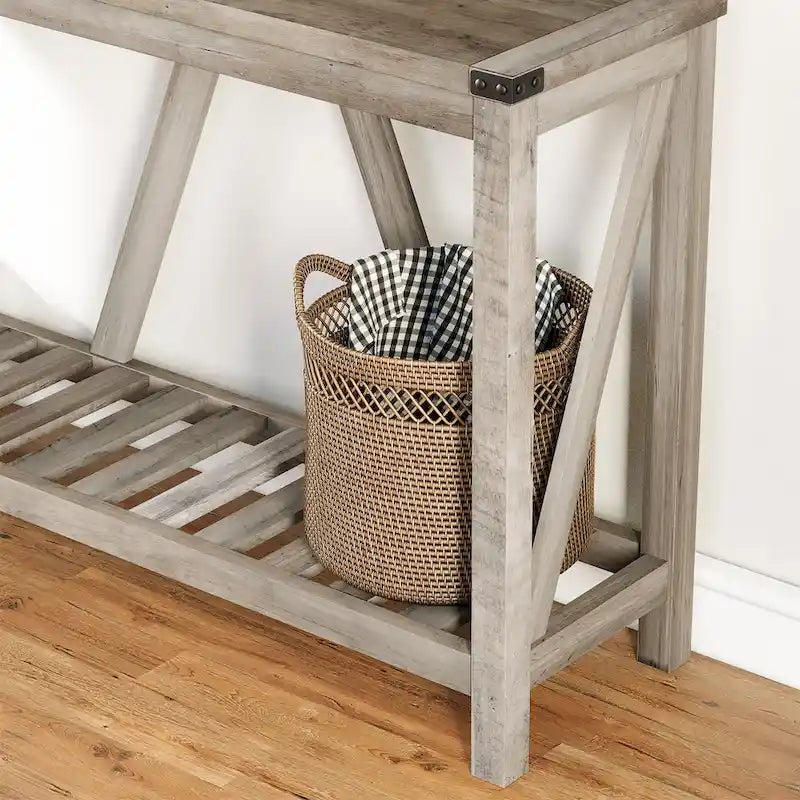 Table console d'entrée A-frame Table basse longue avec étagère – 114,99 cm L x 35,51 cm l x 80,98 cm H