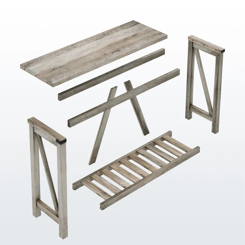 Table console d'entrée A-frame Table basse longue avec étagère – 114,99 cm L x 35,51 cm l x 80,98 cm H