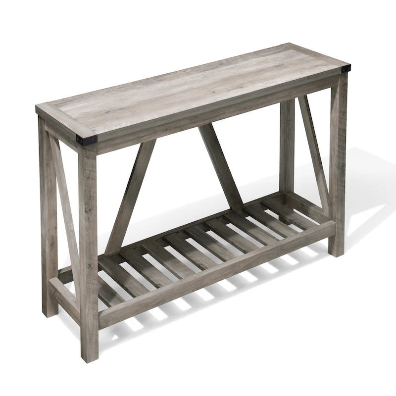 Table console d'entrée A-frame Table basse longue avec étagère – 114,99 cm L x 35,51 cm l x 80,98 cm H