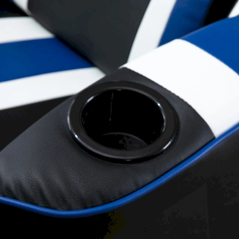 Chaise de jeu de course avec dossier inclinable et repose-pieds, appuie-tête et porte-gobelet