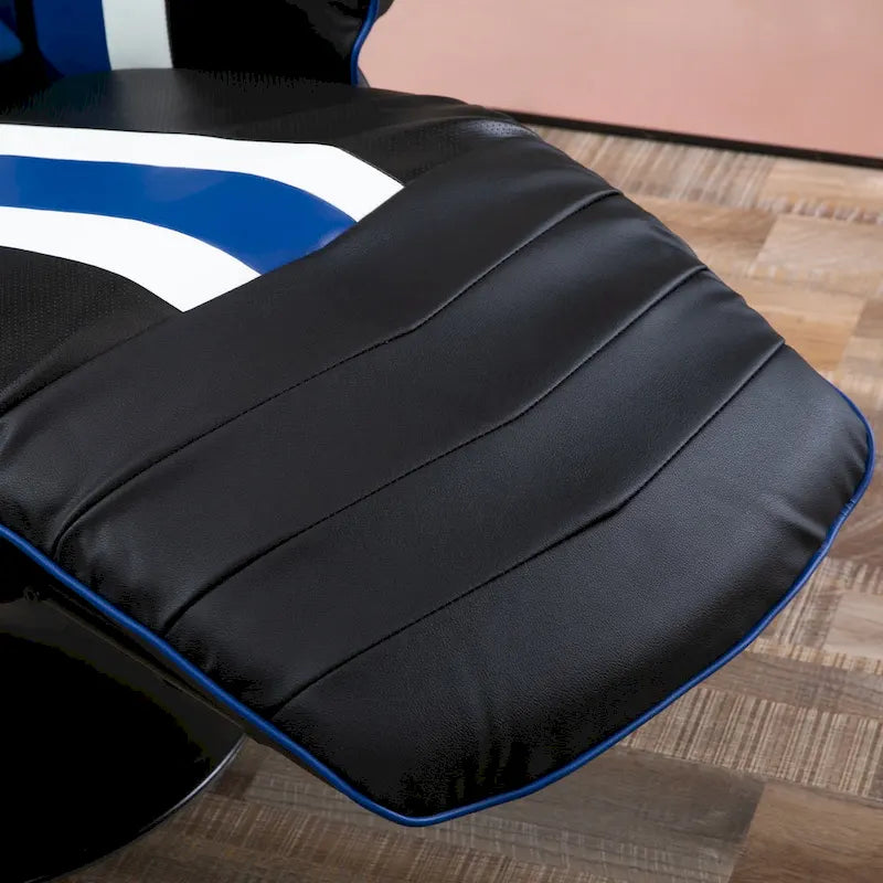 Chaise de jeu de course avec dossier inclinable et repose-pieds, appuie-tête et porte-gobelet