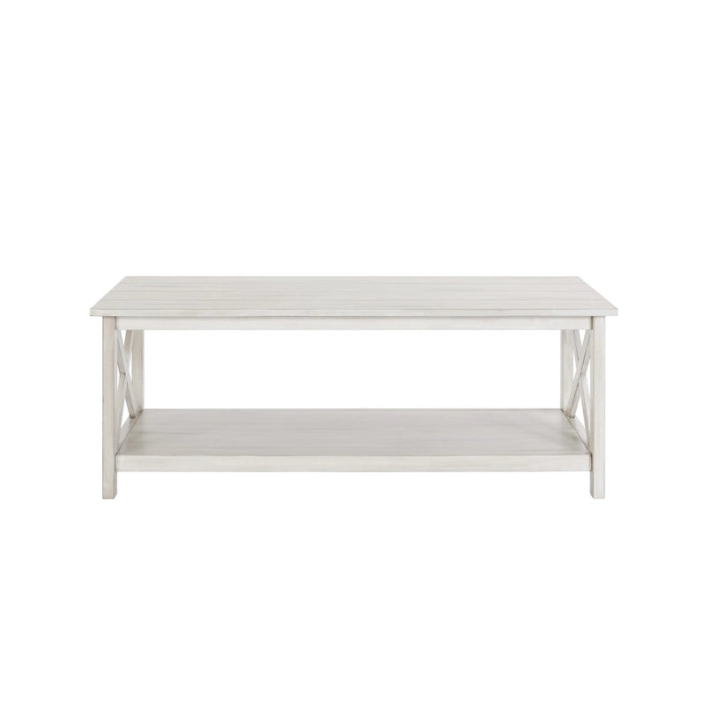 Table basse en bois blanc antique