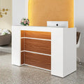 Bureau LED 63" avec panneau de confidentialité, comptoir avant pour bureau