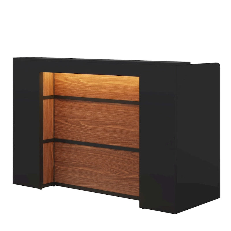 Bureau LED 63" avec panneau de confidentialité, comptoir avant pour bureau