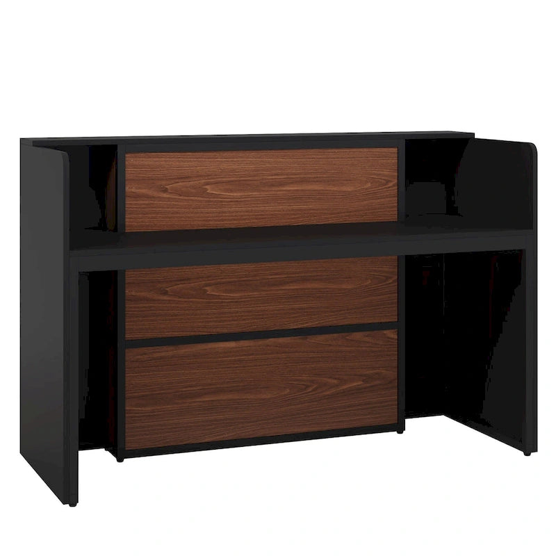 Bureau LED 63" avec panneau de confidentialité, comptoir avant pour bureau
